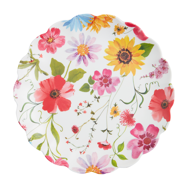 Pink Floral Melamine Plate
