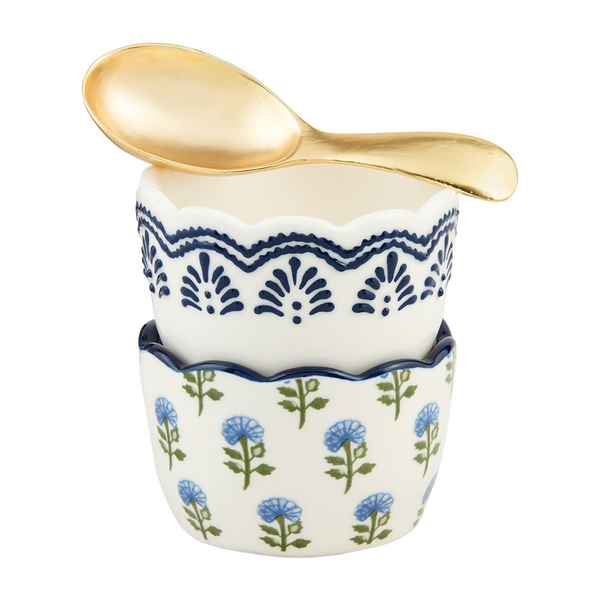 Blue Green Floral Tidbits