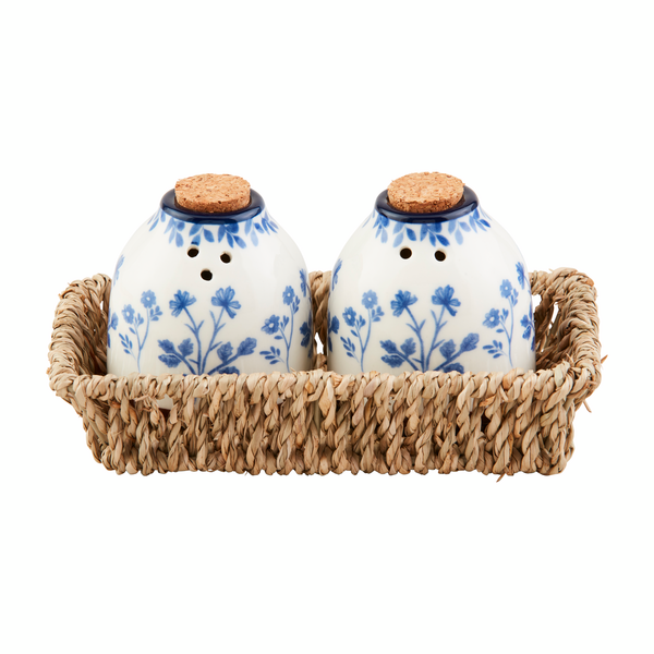 Blue Floral Salt And Pepper Set
