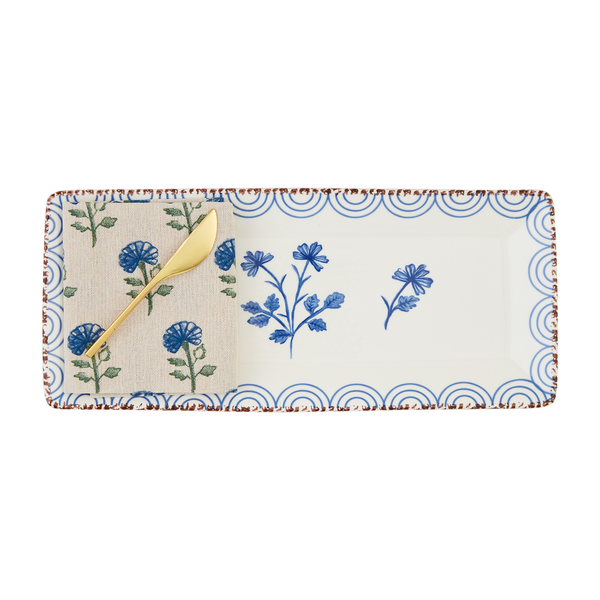 Blue Floral Hostess Set