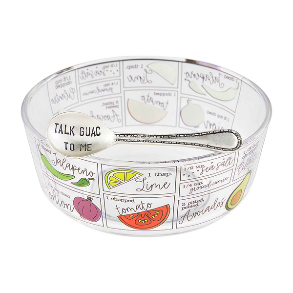 Salsa Recipe & Guac Recipe Dip Bowl Set