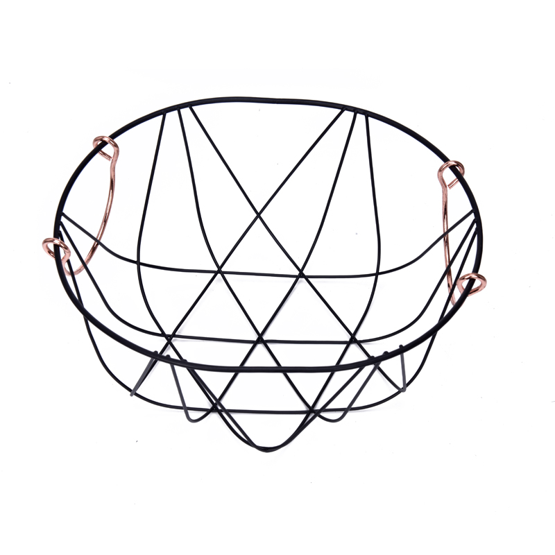 Metal Wire Fruit Bowl With Handles, Storage Baskets For Kitchen & Living Room Use